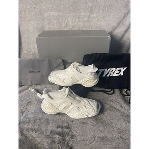 Balenciaga White Rubber and Mesh Tyrex Sneakers Monochrome Size  EU 38/US 7.5